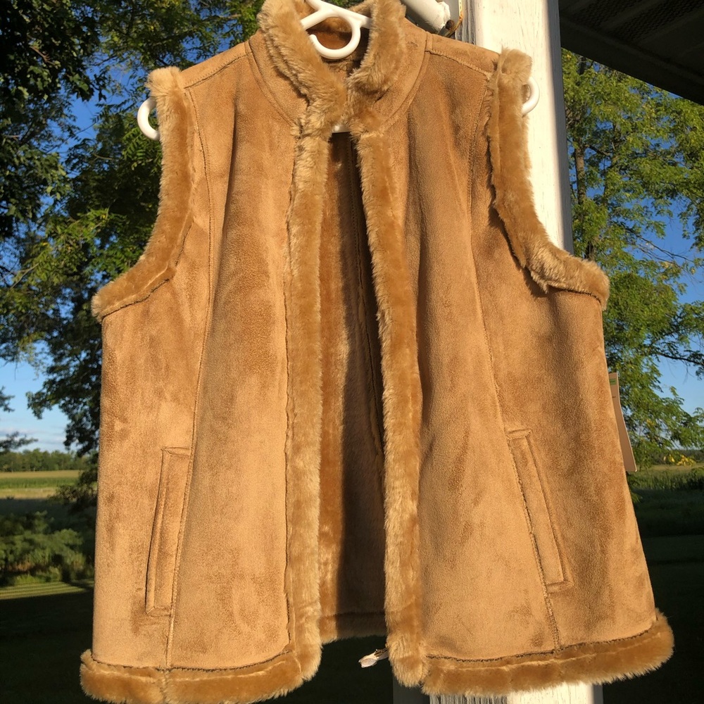 Faux fur/suede vest